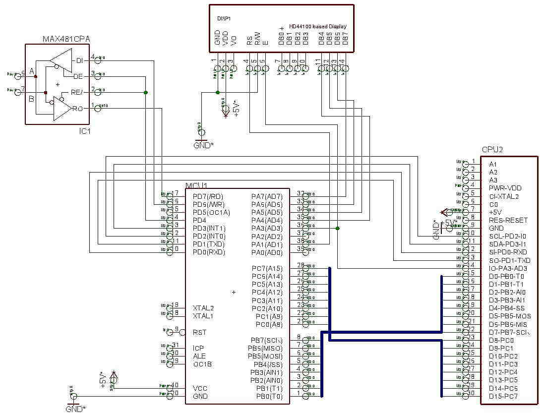 AVR 8515 with LCD schematic
